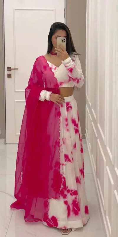 RC 232 Off White Color Heavy Georgette Print Embroidery Sequins Lehenga Choli Casual, Party Wedding, Festive, Events Etc. Delivery  4-6 Working Days 1899 /- | Lehenga, Bollywood Lehenga, Creative Lehenga, Designer Lehenga, Embroidered Lehenga, Party Wear Lehenga