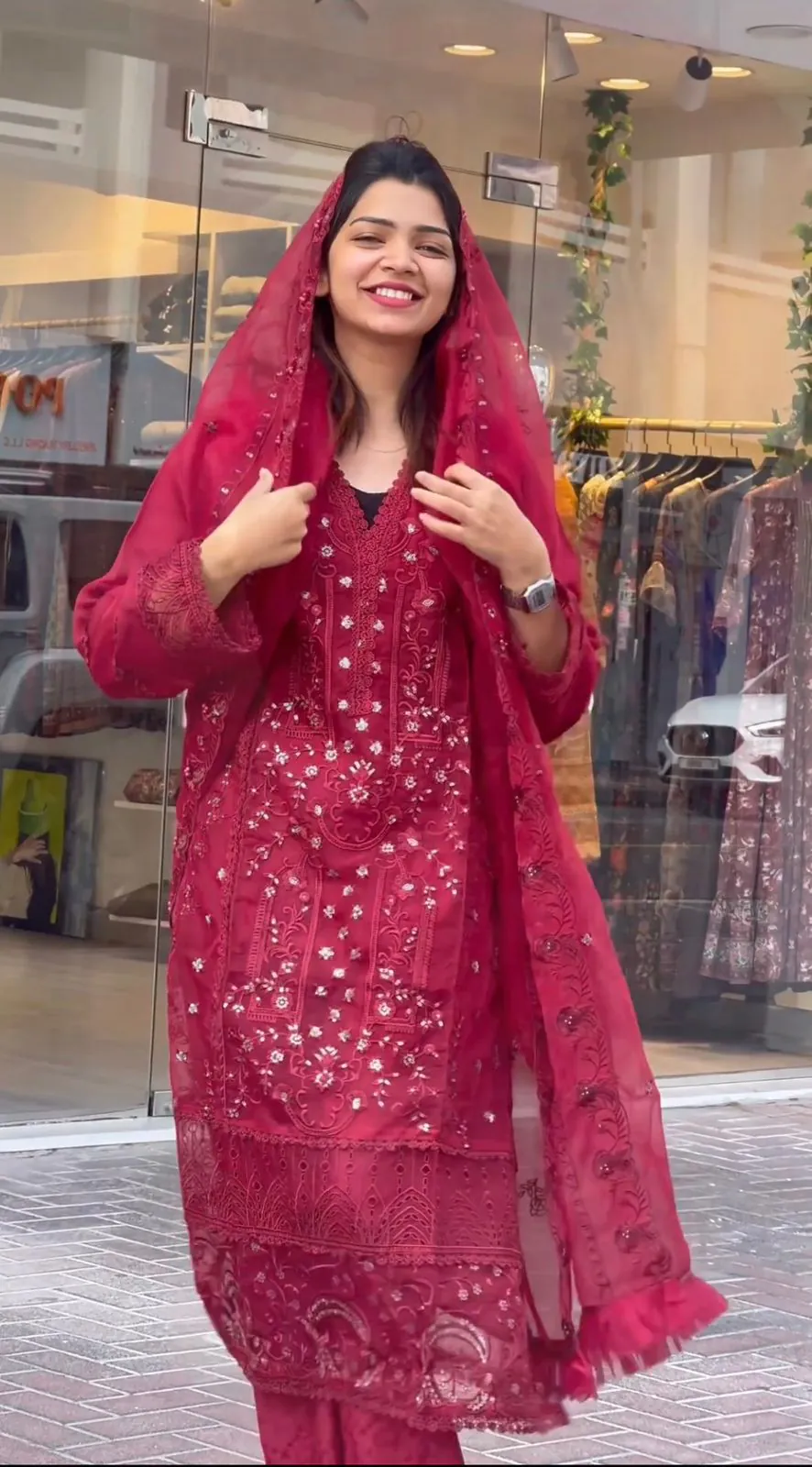 ST 151 Red Color Foix Organza Embroidery Sequences Work Salwar Suit Casual, Wedding, Party, Festive, Events Etc. Expected Delivery 4-6 Working Days @2050/- | Jump Suits, Salwar suit, Casual Suits, Creative suits, Designer Suits, Palazzo Suits, Party Wear Suits, Patiala Suits, Straight Suits