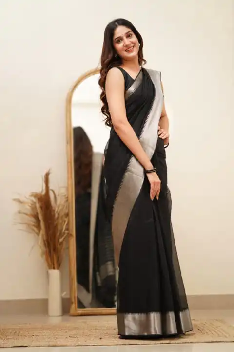 DDF Silver Black 3 Color Banarasi Soft Silk Ordinary Design Saree Casual, Party Wear, Events, Festivals Wear Etc. Expected Delivery 4-6 Working Days 1399/- | Designer Sarees, Sarees, Bollywood Sarees, Creative Sarees, Embroidered Sarees, Ethnic Saree, Modern Digital sarees, Party Wear Sarees