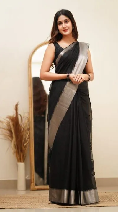DDF Silver Black 3 Color Banarasi Soft Silk Ordinary Design Saree Casual, Party Wear, Events, Festivals Wear Etc. Expected Delivery 4-6 Working Days 1399/- | Designer Sarees, Sarees, Bollywood Sarees, Creative Sarees, Embroidered Sarees, Ethnic Saree, Modern Digital sarees, Party Wear Sarees