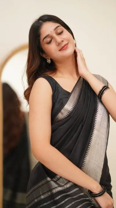 DDF Silver Black 3 Color Banarasi Soft Silk Ordinary Design Saree Casual, Party Wear, Events, Festivals Wear Etc. Expected Delivery 4-6 Working Days 1399/- | Designer Sarees, Sarees, Bollywood Sarees, Creative Sarees, Embroidered Sarees, Ethnic Saree, Modern Digital sarees, Party Wear Sarees