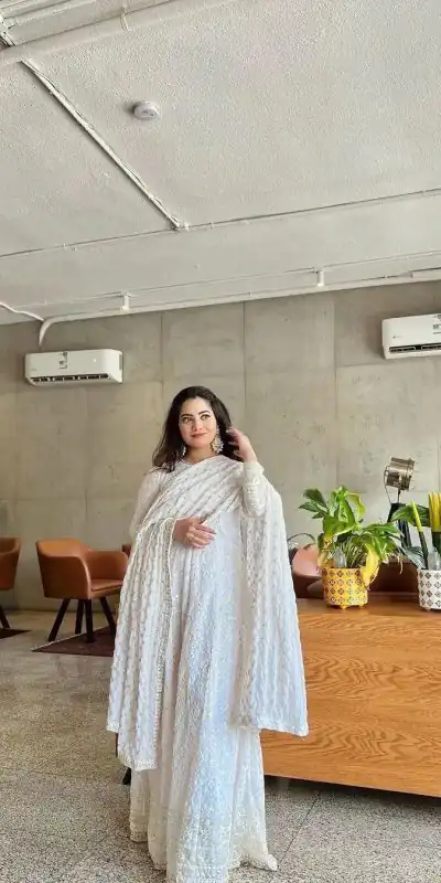 SSR 459 White Color Georgette Embroidery Sequence Salwar Suit Wedding, Party, Festive, Events Expected Delivery 4-6 Working Days @ 2199/- Only | Salwar suit, Casual Suits, Creative suits, Designer Suits, Party Wear Suits, Straight Suits