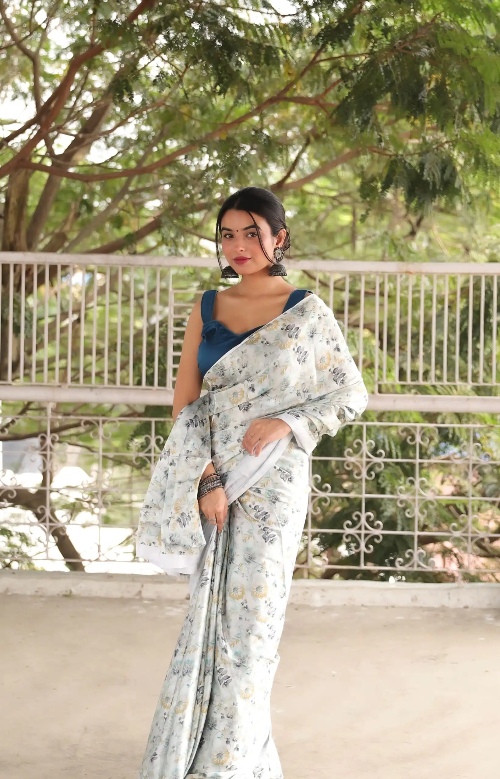 RM102  Light Grey Color Heavy Devsena Soft Silk Digital Printed Saree Casual, Party Wear, Wedding, Events Etc Delivery Expected.4-6 Working Days 1499/- | Designer Sarees, Sarees, Bollywood Sarees, Creative Sarees, Embroidered Sarees, Ethnic Saree, Modern Digital sarees, Party Wear Sarees
