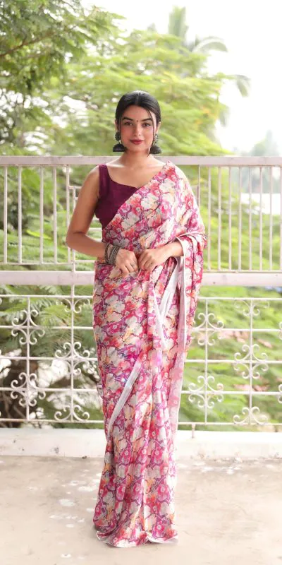 RM102 Light Pink Color Heavy Devsena Soft Silk Digital Printed Saree Casual, Party Wear, Wedding, Events Etc Delivery Expected.4-6 Working Days 1499/- | Designer Sarees, Sarees, Bollywood Sarees, Creative Sarees, Embroidered Sarees, Ethnic Saree, Modern Digital sarees, Party Wear Sarees