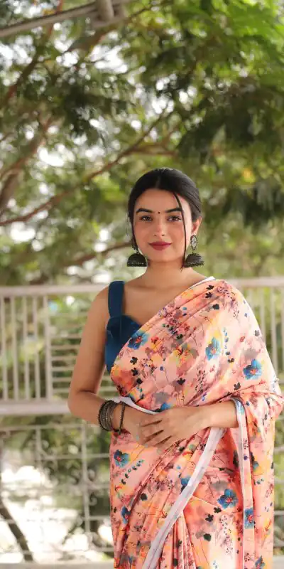 RM102 Orange Color Heavy Devsena Soft Silk Digital Printed Saree Casual, Party Wear, Wedding, Events Etc Delivery Expected.4-6 Working Days 1499/- | Designer Sarees, Sarees, Bollywood Sarees, Creative Sarees, Embroidered Sarees, Ethnic Saree, Modern Digital sarees, Party Wear Sarees