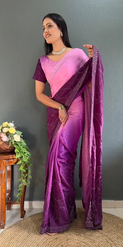 JM Strawberry Purple Color Pure Chinon Chiffon Sirvoski Dimond Saree Casual, Wedding, Festive, Events . Expected Delivery  4-6 Working Days @1549/- | Designer Sarees, Sarees, Bollywood Sarees, Creative Sarees, Embroidered Sarees, Ethnic Saree, Modern Digital sarees, Party Wear Sarees