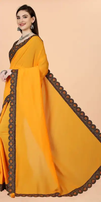 DDH MINAKARI Orange Color Vichitra Design Work lace Work Saree Events Casual, Wedding, Festive, Events Etc. Expected Delivery  4-6 Working Days @1749/- | Designer Sarees, Sarees, Bollywood Sarees, Creative Sarees, Embroidered Sarees, Ethnic Saree, Modern Digital sarees, Party Wear Sarees