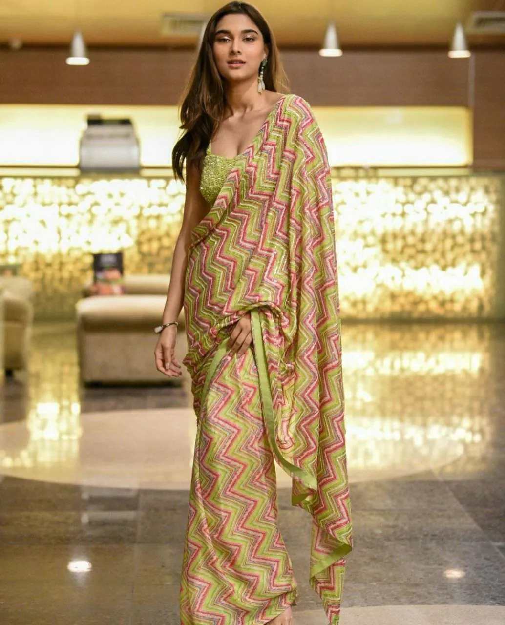 KT 280 Green Color Silver Silk Line Georgette Digital Printed Silk Lines Saree Casual, Party Wear, Wedding Expected Delivery 4-6 Working Days@1699/- | Designer Sarees, Sarees, Bollywood Sarees, Creative Sarees, Embroidered Sarees, Party Wear Sarees