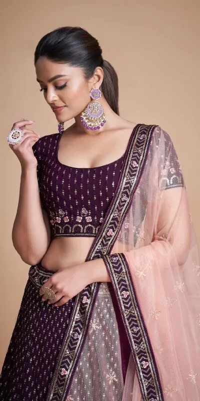 RC 247 Coffee Color Heavy Georgette Embroidery Sequins Lehenga Choli Casual, Party Wedding, Festive, Events Etc. Delivery  4-6 Working Days 4999/- | Lehenga, Bollywood Lehenga, Creative Lehenga, Designer Lehenga, Embroidered Lehenga, Party Wear Lehenga