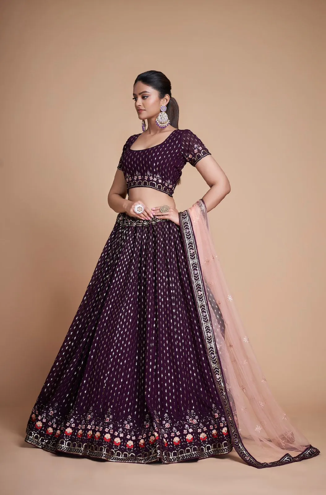 RC 247 Coffee Color Heavy Georgette Embroidery Sequins Lehenga Choli Casual, Party Wedding, Festive, Events Etc. Delivery  4-6 Working Days 4999/- | Lehenga, Bollywood Lehenga, Creative Lehenga, Designer Lehenga, Embroidered Lehenga, Party Wear Lehenga