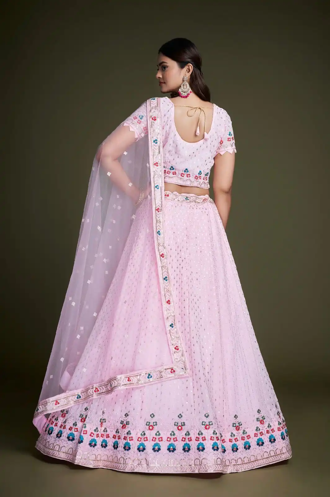 RC 247 Pink Color Heavy Georgette Embroidery Sequins Lehenga Choli Casual, Party Wedding, Festive, Events Etc. Delivery  4-6 Working Days 4999/- | Lehenga, Bollywood Lehenga, Creative Lehenga, Designer Lehenga, Embroidered Lehenga, Party Wear Lehenga
