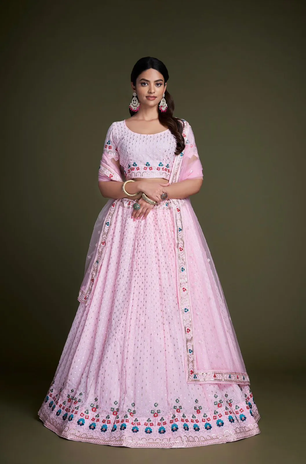 RC 247 Pink Color Heavy Georgette Embroidery Sequins Lehenga Choli Casual, Party Wedding, Festive, Events Etc. Delivery  4-6 Working Days 4999/- | Lehenga, Bollywood Lehenga, Creative Lehenga, Designer Lehenga, Embroidered Lehenga, Party Wear Lehenga