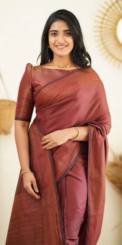 KP 4068 Brown Color Soft Lichi Silk Cloth Rich Pallu All Over Saree Events Casual, Wedding, Festive, Events Etc. Expected Delivery  4-6 Working Days @1349/- | Designer Sarees, Sarees, Bollywood Sarees, Creative Sarees, Embroidered Sarees, Ethnic Saree, Modern Digital sarees, Party Wear Sarees