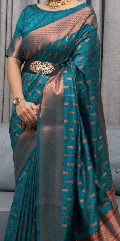 DDF 207 Peacock Green Color Pure Silk With Pure Zari Weaving Saree Casual, Party Wear, Events, Festivals Etc. Expected Delivery 4-6 Working Days 1499/- | Designer Sarees, Sarees, Bollywood Sarees, Creative Sarees, Embroidered Sarees, Ethnic Saree, Modern Digital sarees, Party Wear Sarees