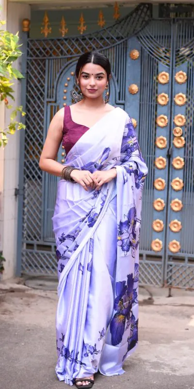 RM101 Light Blue Color Heavy Devsena Soft Silk Digital Printed Saree Casual, Party Wear, Wedding, Events Etc Delivery Expected.4-6 Working Days 1499/- | Designer Sarees, Sarees, Bollywood Sarees, Creative Sarees, Embroidered Sarees, Ethnic Saree, Modern Digital sarees, Party Wear Sarees