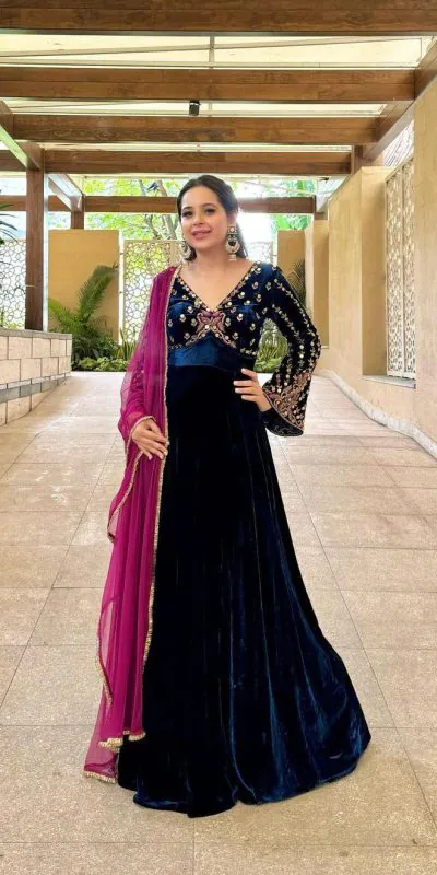 RTC 5626 Royal Blue Color Velvet Thread Sequence Anarkali Suit Casual, Wedding, Party, Festive, Events Etc. Expected Delivery 4-6 Working Days @2049/- | Anarkali Suits, Bollywood Anarkali, Creative-Anarkali, Designer Anarkali, Embroidered Anarkali, Party Wear Anarkali