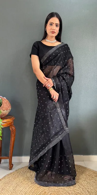 JM Frenki Black Color Pure Satara Heavy Siloski Dimond Work Saree Casual, Wedding, Festive, Events . Expected Delivery  4-6 Working Days @1649/- | Designer Sarees, Sarees, Bollywood Sarees, Creative Sarees, Embroidered Sarees, Ethnic Saree, Modern Digital sarees, Party Wear Sarees