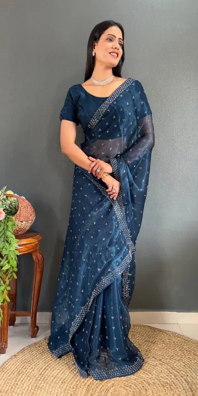 JM Frenki Blue  Color Pure Satara Heavy Siloski Dimond Work Saree Casual, Wedding, Festive, Events . Expected Delivery  4-6 Working Days @1649/- | Designer Sarees, Sarees, Bollywood Sarees, Creative Sarees, Embroidered Sarees, Ethnic Saree, Modern Digital sarees, Party Wear Sarees