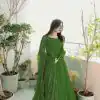 Special Green Faux Georgette Thread With Sequence Anarkali Suit
