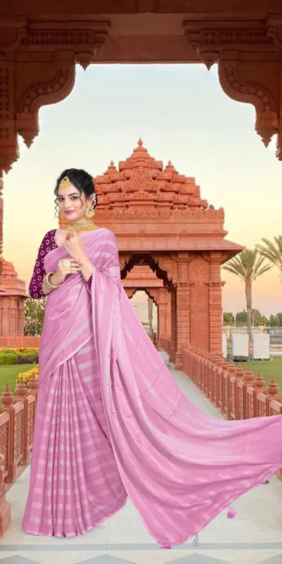 RS Pink Color Georgette Chiffon Multiple Zari Pata Design Saree Casual, Party, Wedding, Festive, Events Etc.  Expected Delivery  4-6 Working Days @1599/- | Designer Sarees, Sarees, Bollywood Sarees, Creative Sarees, Embroidered Sarees, Ethnic Saree, Modern Digital sarees, Party Wear Sarees