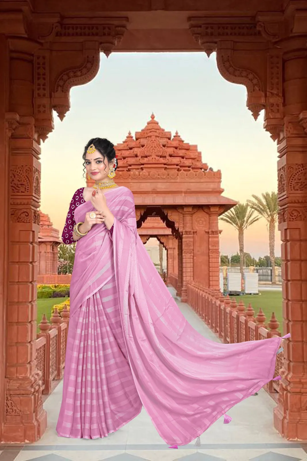 RS Pink Color Georgette Chiffon Multiple Zari Pata Design Saree Casual, Party, Wedding, Festive, Events Etc.  Expected Delivery  4-6 Working Days @1599/- | Designer Sarees, Sarees, Bollywood Sarees, Creative Sarees, Embroidered Sarees, Ethnic Saree, Modern Digital sarees, Party Wear Sarees