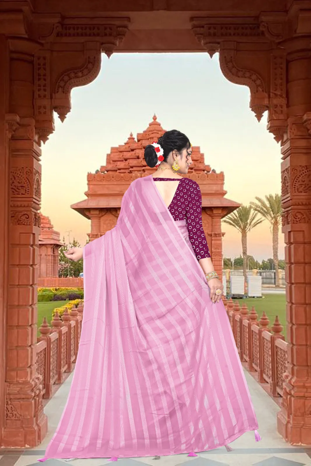 RS Pink Color Georgette Chiffon Multiple Zari Pata Design Saree Casual, Party, Wedding, Festive, Events Etc.  Expected Delivery  4-6 Working Days @1599/- | Designer Sarees, Sarees, Bollywood Sarees, Creative Sarees, Embroidered Sarees, Ethnic Saree, Modern Digital sarees, Party Wear Sarees