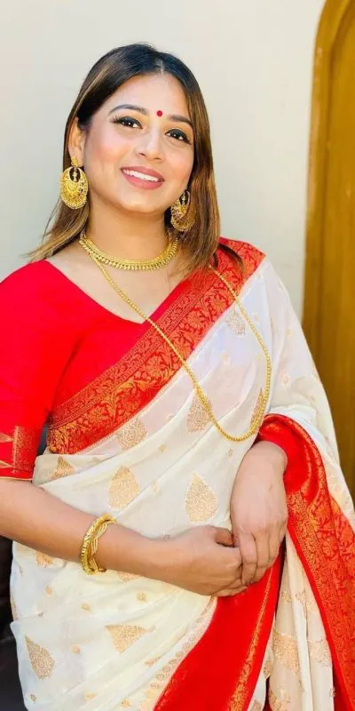 DDF DURGA White Color Soft Lichi Silk Ordinary Design Rich Pallu Saree Casual, Party Wear, Events, Festivals Etc. Expected Delivery 4-6 Working Days 1499/- | Designer Sarees, Sarees, Bollywood Sarees, Creative Sarees, Embroidered Sarees, Ethnic Saree, Modern Digital sarees, Party Wear Sarees