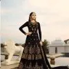 Stylish Black Color Georgette With Embroidery Work Sharara Suit