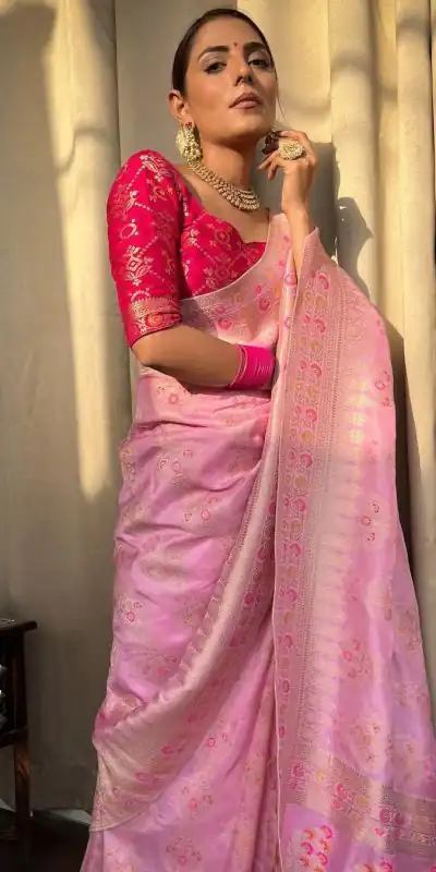 GK DOLA Pink Color Pure Soft Dola Silk Beautiful Rich Pallu Jacquard All Over Saree Events Casual Wedding Festive . Expected Delivery 4-6 Working Days @1899 | Designer Sarees, Sarees, Bollywood Sarees, Creative Sarees, Embroidered Sarees, Ethnic Saree, Modern Digital sarees, Party Wear Sarees