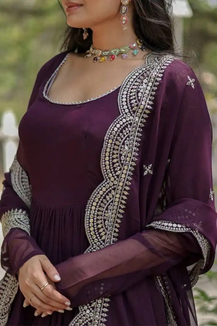  DC G38 Purple Color Garget With Full Sleeves Fancy lace Gown Casual, Wedding, Party, Festive, Events Etc. Expected Delivery 4-6 Working Days @1999/- | Gowns, Bollywood Gowns, Creative Gowns, Designer Gowns, Embroidered Gowns, Party Wear Gowns