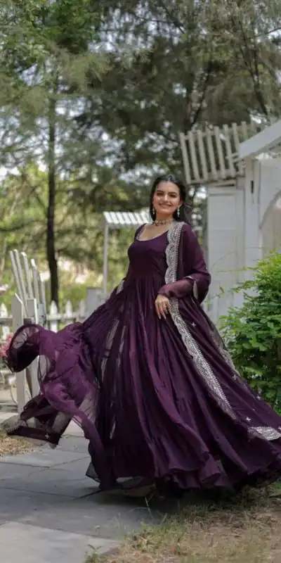  DC G38 Purple Color Garget With Full Sleeves Fancy lace Gown Casual, Wedding, Party, Festive, Events Etc. Expected Delivery 4-6 Working Days @1999/- | Gowns, Bollywood Gowns, Creative Gowns, Designer Gowns, Embroidered Gowns, Party Wear Gowns