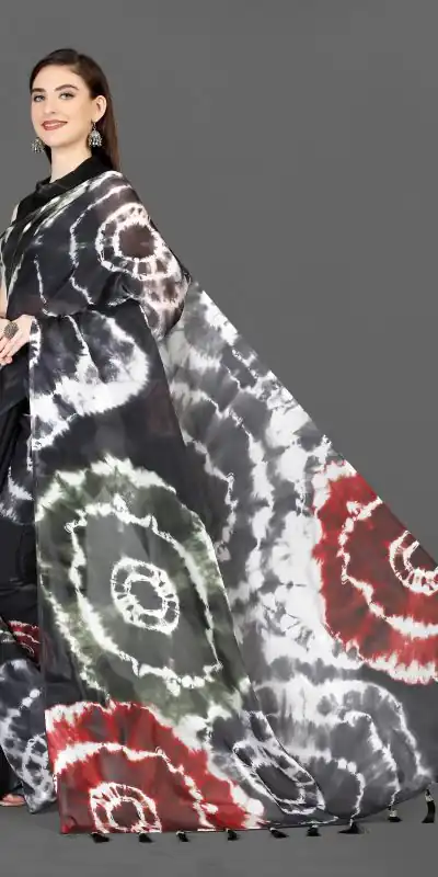 DDH Black  Color Zimmi Chu Digital Sibori Printed Work Saree Events Casual, Wedding, Festive, Events Etc. Expected Delivery  4-6 Working Days @1549/- | Designer Sarees, Sarees, Bollywood Sarees, Creative Sarees, Embroidered Sarees, Ethnic Saree, Modern Digital sarees, Party Wear Sarees