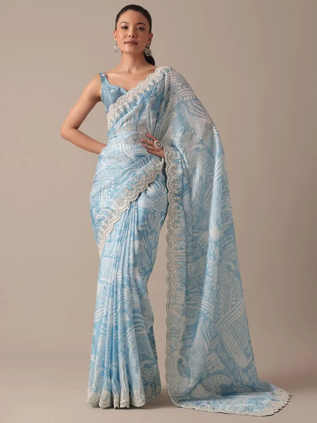 BT 1211 Blue Color Georgette Digital Prints Embroidery Codding Sequins Work Saree Casual, Party Wear, Traditional Wear, Wedding Wear, Events Etc.@1899/- | Designer Sarees, Sarees, Bollywood Sarees, Creative Sarees, Ethnic Saree, Modern Digital sarees, Party Wear Sarees