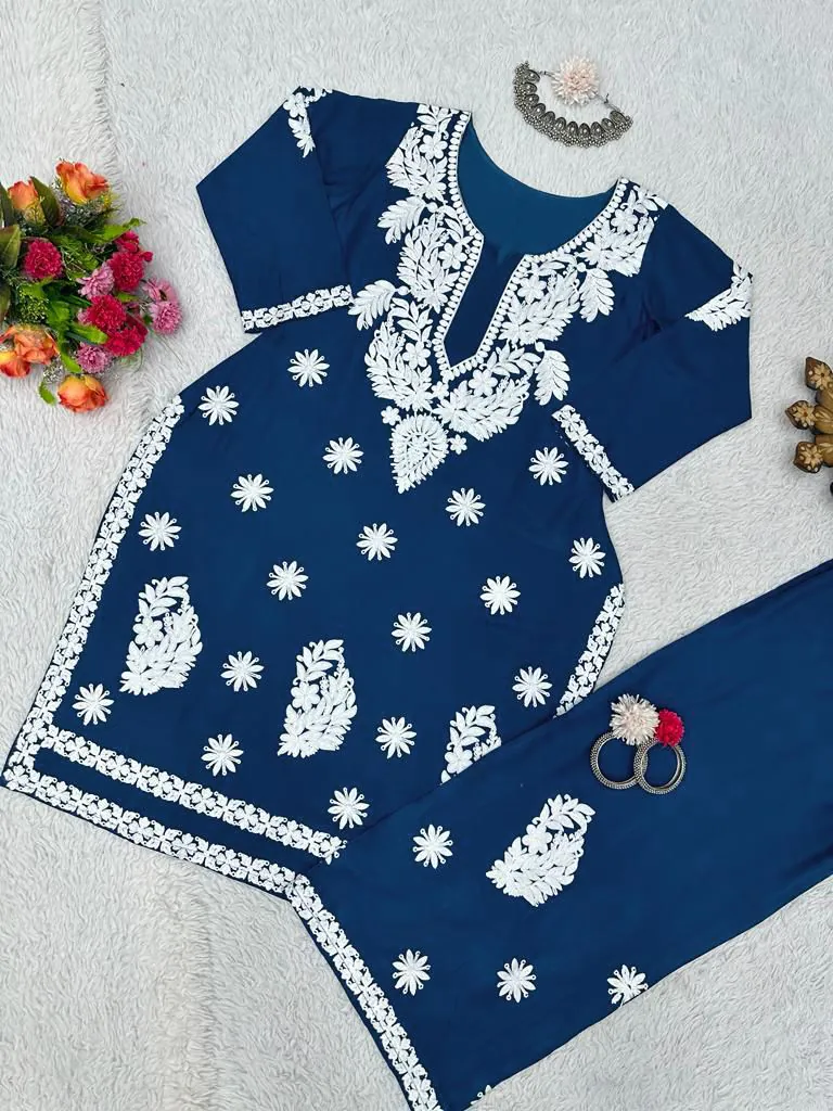 KD 1382 Blue Heavy Rayon Chain-Stitch Sequence Salwar Suit Casual, Party, Wedding, Festive, Events Etc.  Expected Delivery 4-6 Working Days @1699/- | Salwar suit, Casual Suits, Creative suits, Designer Suits, Palazzo Suits, Party Wear Suits, Patiala Suits, Straight Suits