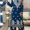 Sublime Blue Color Rayon Chain-Stitch Sequence Salwar Suit