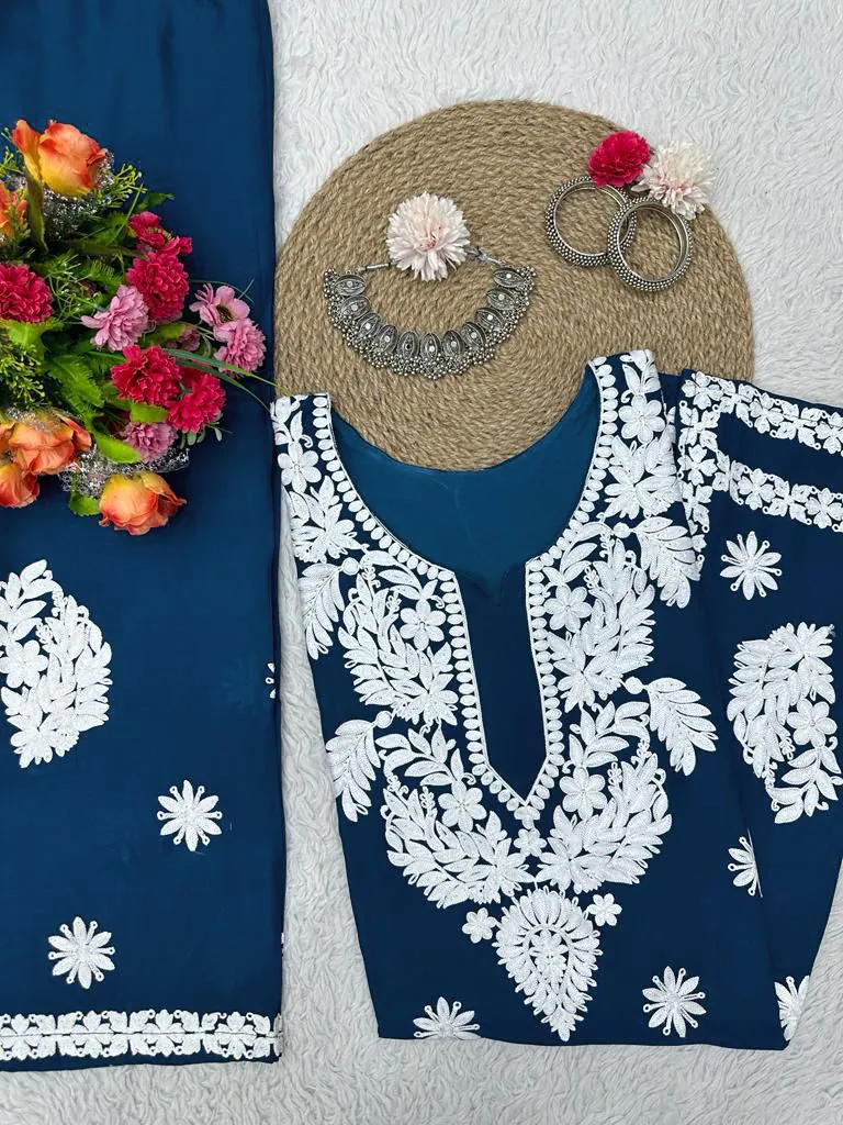 KD 1382 Blue Heavy Rayon Chain-Stitch Sequence Salwar Suit Casual, Party, Wedding, Festive, Events Etc.  Expected Delivery 4-6 Working Days @1699/- | Salwar suit, Casual Suits, Creative suits, Designer Suits, Palazzo Suits, Party Wear Suits, Patiala Suits, Straight Suits