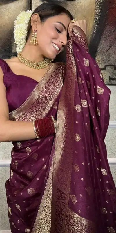 DDF 128 Purple Color Banarasi Soft Silk Extra Ordinary Design Saree Casual, Party Wear, Events, Festivals Etc. Expected Delivery 4-6 Working Days 1399/- | Designer Sarees, Sarees, Bollywood Sarees, Creative Sarees, Embroidered Sarees, Ethnic Saree, Modern Digital sarees, Party Wear Sarees