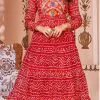 Sublime Red Color Heavy Georgette Printed Embroidery Gown
