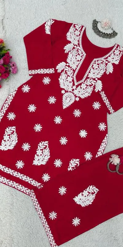 KD 1382 Red Heavy Rayon Chain-Stitch Sequence Salwar Suit Casual, Party, Wedding, Festive, Events Etc.  Expected Delivery 4-6 Working Days @1699/- | Salwar suit, Casual Suits, Creative suits, Designer Suits, Palazzo Suits, Party Wear Suits, Patiala Suits, Straight Suits