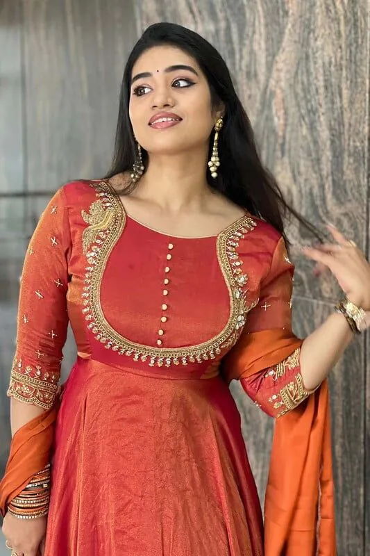 RTC 5688 Orange Color Soft silk thread and Sequence Anarkali Suit Casual, Wedding, Festive, Events Etc. Expected Delivery 4-6 Working Days @1949/- | Anarkali Suits, Bollywood Anarkali, Creative-Anarkali, Designer Anarkali, Embroidered Anarkali, Party Wear Anarkali