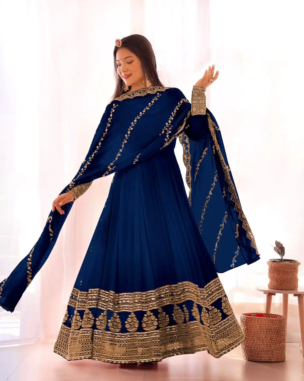 SRK 5125 Blue Color Faux Georgette Silk Embroidery Salwar Suit Wedding, Party, Festive, Events Expected Delivery 4-6 Working Days @ 2099/- | Jump Suits, Salwar suit, Casual Suits, Creative suits, Designer Suits, Palazzo Suits, Party Wear Suits, Patiala Suits, Straight Suits