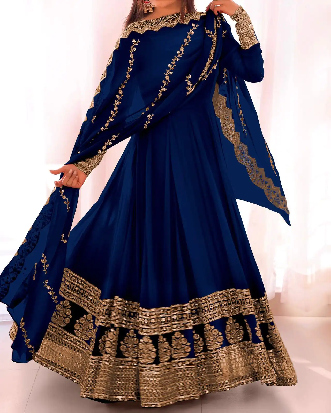 SRK 5125 Blue Color Faux Georgette Silk Embroidery Salwar Suit Wedding, Party, Festive, Events Expected Delivery 4-6 Working Days @ 2099/- | Jump Suits, Salwar suit, Casual Suits, Creative suits, Designer Suits, Palazzo Suits, Party Wear Suits, Patiala Suits, Straight Suits