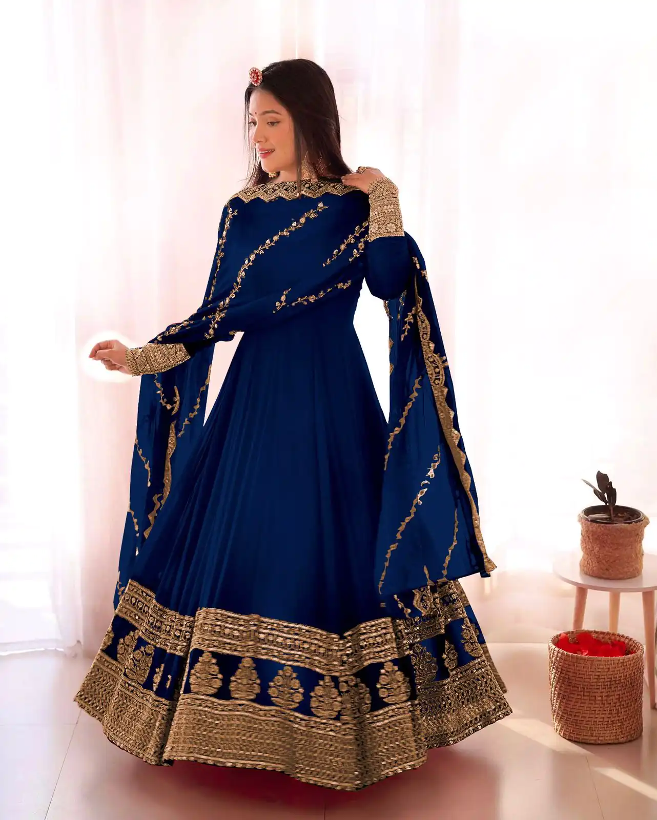 SRK 5125 Blue Color Faux Georgette Silk Embroidery Salwar Suit Wedding, Party, Festive, Events Expected Delivery 4-6 Working Days @ 2099/- | Jump Suits, Salwar suit, Casual Suits, Creative suits, Designer Suits, Palazzo Suits, Party Wear Suits, Patiala Suits, Straight Suits