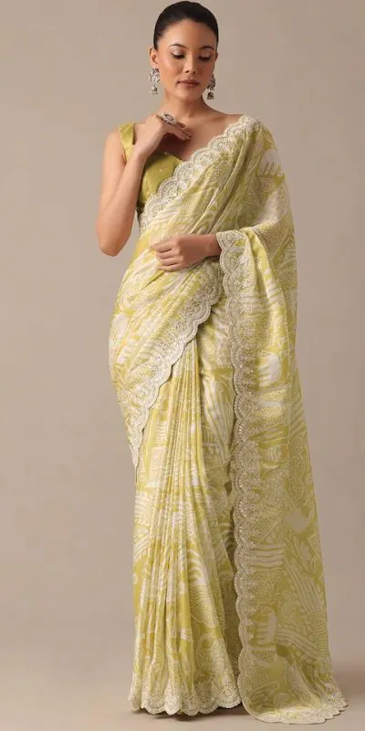 BT 1211 Yellow Color Georgette Digital Prints Embroidery Codding Sequins Work Saree Casual, Party Wear, Traditional Wear, Wedding Wear, Events Etc.@1899/- | Designer Sarees, Sarees, Bollywood Sarees, Creative Sarees, Ethnic Saree, Modern Digital sarees, Party Wear Sarees
