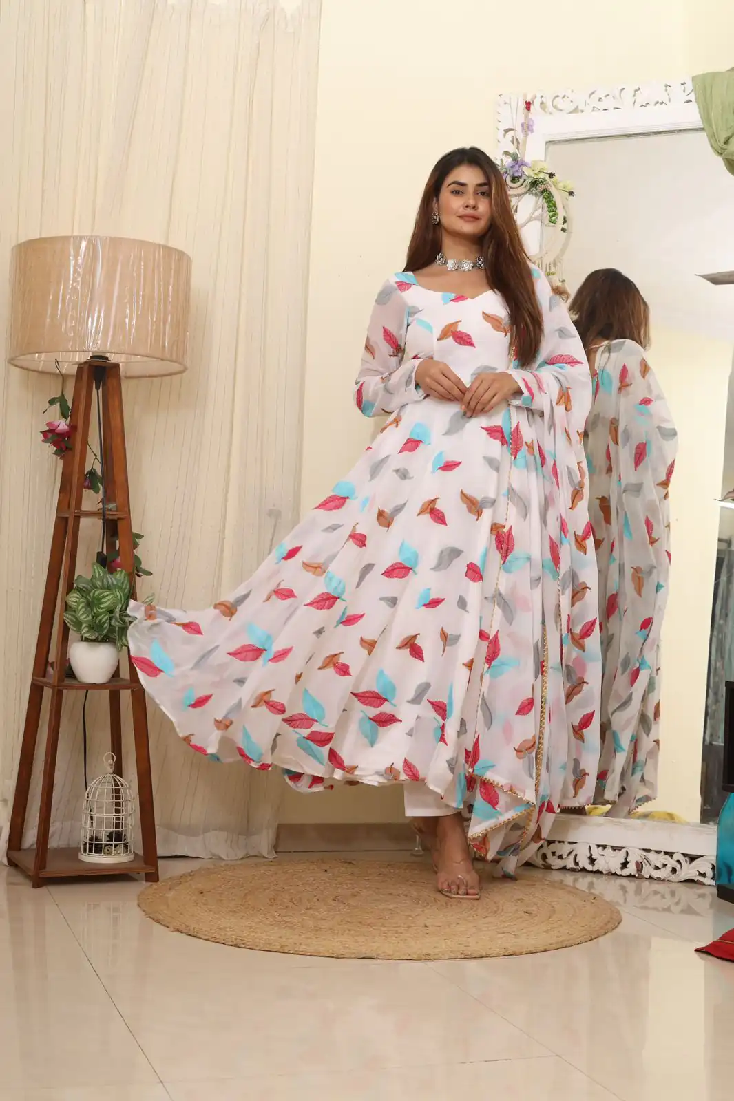 RTC 8041 A White Color Georgette Embroidered Swarovski Anarkali Suit Casual, Wedding, Party, Festive, Events Etc. Expected Delivery 4-6 Working Days @1899 | Anarkali Suits, Bollywood Anarkali, Creative-Anarkali, Designer Anarkali, Embroidered Anarkali, Party Wear Anarkali, Straight Suits