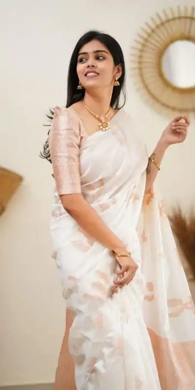 KP 4091 Off White Color Soft Lichi Silk Cloth Rich Pallu All Over Saree Events Casual, Wedding, Festive, Events . Expected Delivery  4-6 Working Days @1249/- | Designer Sarees, Embroidered Sarees, Sarees, Bollywood Sarees, Creative Sarees, Ethnic Saree, Modern Digital sarees, Party Wear Sarees