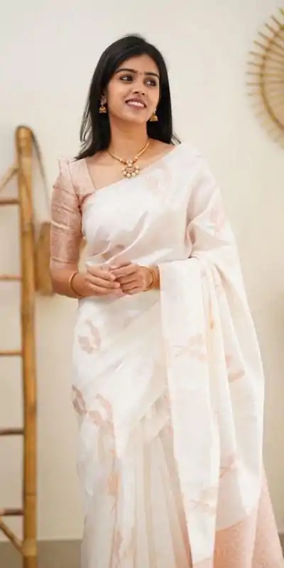 KP 4091 Off White Color Soft Lichi Silk Cloth Rich Pallu All Over Saree Events Casual, Wedding, Festive, Events . Expected Delivery  4-6 Working Days @1249/- | Designer Sarees, Embroidered Sarees, Sarees, Bollywood Sarees, Creative Sarees, Ethnic Saree, Modern Digital sarees, Party Wear Sarees