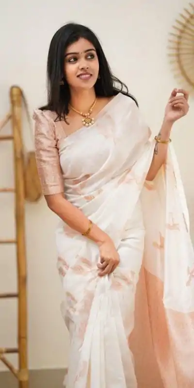 KP 4091 Off White Color Soft Lichi Silk Cloth Rich Pallu All Over Saree Events Casual, Wedding, Festive, Events . Expected Delivery  4-6 Working Days @1249/- | Designer Sarees, Embroidered Sarees, Sarees, Bollywood Sarees, Creative Sarees, Ethnic Saree, Modern Digital sarees, Party Wear Sarees