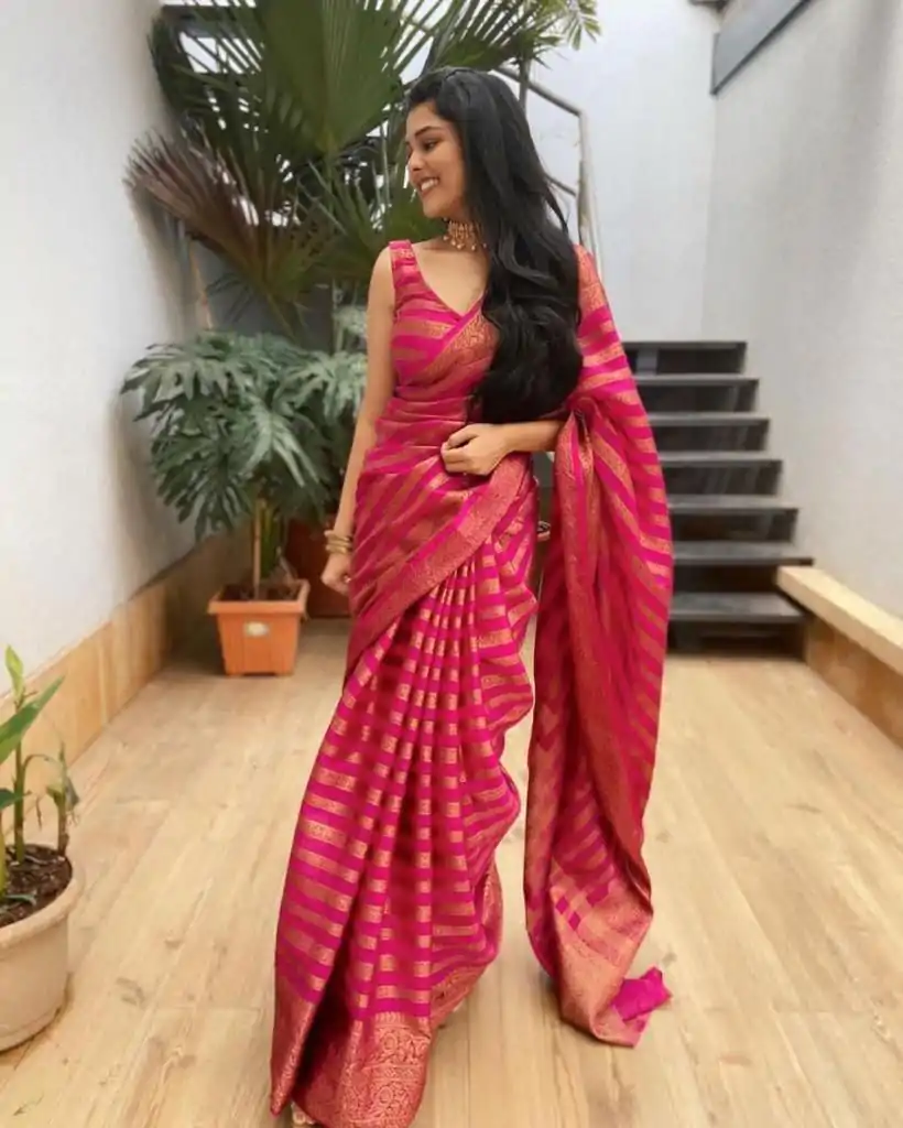 KP 4085 Pink Color Soft Lichi Silk Jacquard On All Over Saree Casual, Party Wear, Wedding, Events Etc. Expected Delivery 4-6 Working Days @1399/- | Designer Sarees, Embroidered Sarees, Sarees, Bollywood Sarees, Creative Sarees, Ethnic Saree, Modern Digital sarees, Party Wear Sarees