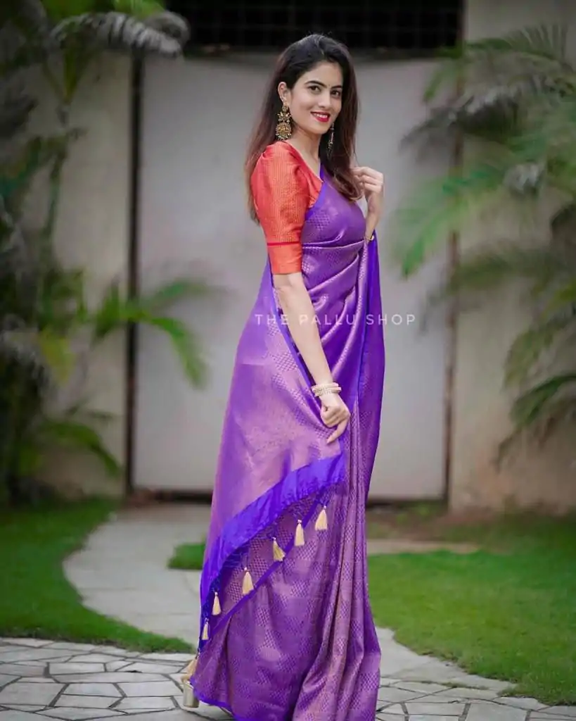 KP 4099 Purple Color Soft Lichi Silk Cloth Rich Pallu All Over Saree Events Casual, Wedding, Festive, Events Etc. Expected Delivery  4-6 Working Days @1349/- | Designer Sarees, Embroidered Sarees, Sarees, Bollywood Sarees, Creative Sarees, Ethnic Saree, Modern Digital sarees, Party Wear Sarees